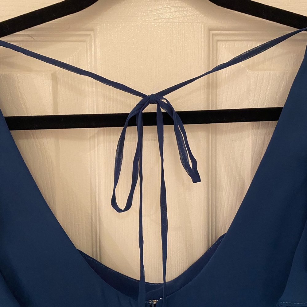 Flutter Sleeve Scoop Open-Back Chiffon Maxi Dress - image 3